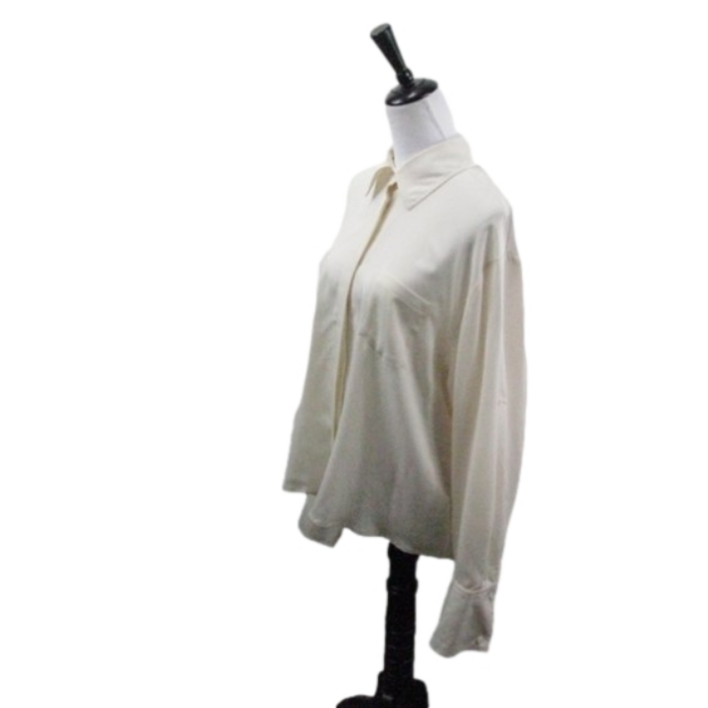 Apt. 9 Cream Polyester/Knit Button Front Long Sle… - image 2